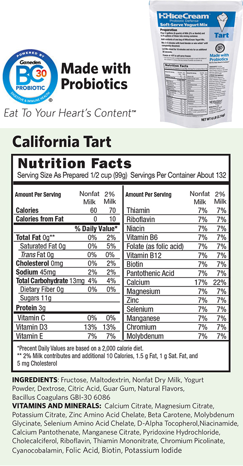 HHice Cream probiotics information